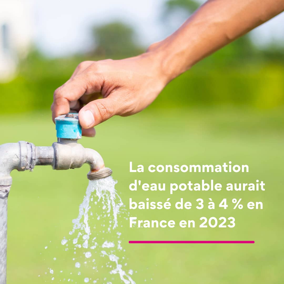 La consommation d'eau potable aurait baissé de 3 à 4 % en France en 2023